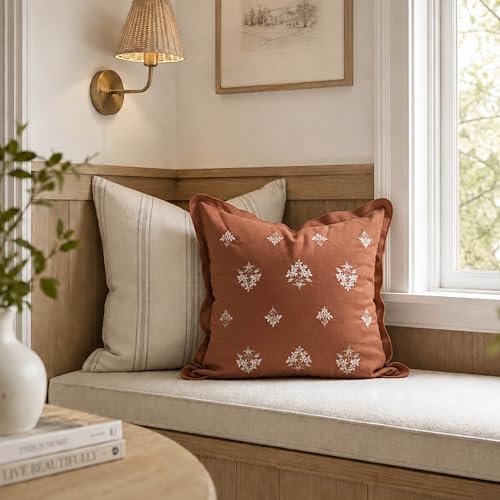 BlissBlush Throw Pillow Cover 20x20, Terracotta Velvet Decorative Pillow Cover - Image 5