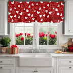 Vandarllin Red Valentine's Day Kitchen Curtains Valances - Image 2