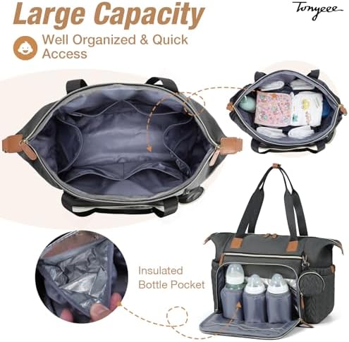 Diaper Bag Tote, Large Baby Hospital Bag - Image 3
