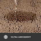 Yeaban Chenille Taupe Bathroom Rug 24"x36", Non-Slip Rubber Backing - Image 5