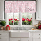 Vandarllin Pink Valentine's Day Kitchen Curtains Valances - Image 2