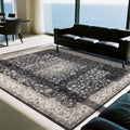 8x10 Washable Area Rugs for Living Room, Dining Room- Classic Black by Srugn