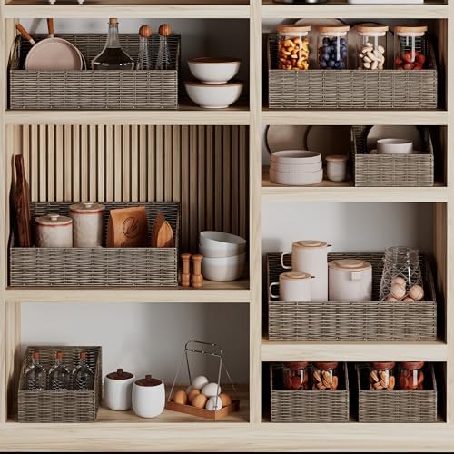 Pantry Baskets for Organizing, Wicker Basket Shelf Storage - Image 4