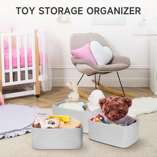 3 Pack Small Storage Baskets for Organizing, 11.8×7.8×5.1" - Image 6