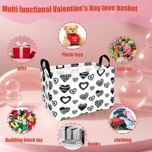 Valentine's Day Basket Gift for Empty Cute Heart Large Storage Bin for Kid and - Image 6