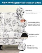 CRFATOP Wingback Chair Covers Stretch Armchair Slipcovers - Image 2