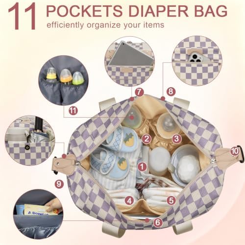 Pritent Diaper Bag Tote Waterproof Maternity Baby Bags - Image 4