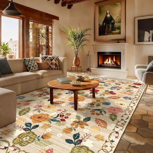 9x12 Area Rugs for Living Room: Washable Rug Non Slip Low Pile Soft Carpet - Image 3