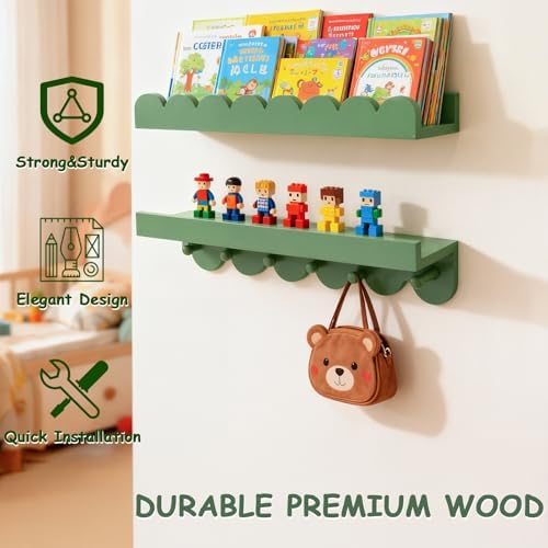 OurWarm Floating Book Shelves for Wall, 16 Inch Nursery Book Shelves Wall - Image 5