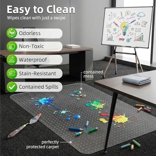 Office Chair Mat for Low-Pile Carpet 30" x 48", Compact Carpet Protector - Image 4
