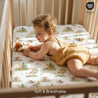 Pack and Play Mattress Sheets Fitted, 3 Pack Mini Crib Sheets - Image 3