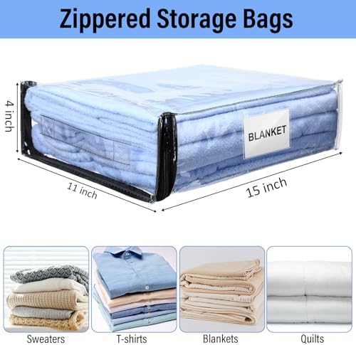 Kenning 20 Pcs Clear Zippered Storage Bags - Image 2