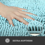 Yeaban Chenille Baby Blue Bathroom Rug 40"x60", Non-Slip Rubber Backing - Image 2