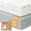 2-Pack Muslin Mini Crib Sheets for Boys, 38x26 Fitted Sheet by KeaBabies