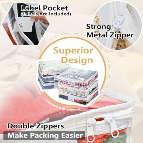 6 Pack Clear Clothes Storage Bags - Image 3