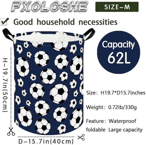 FXOLCSHE Laundry Hamper, Football Soccer Basket Kids Storage Basket, Kids Gift - Image 7
