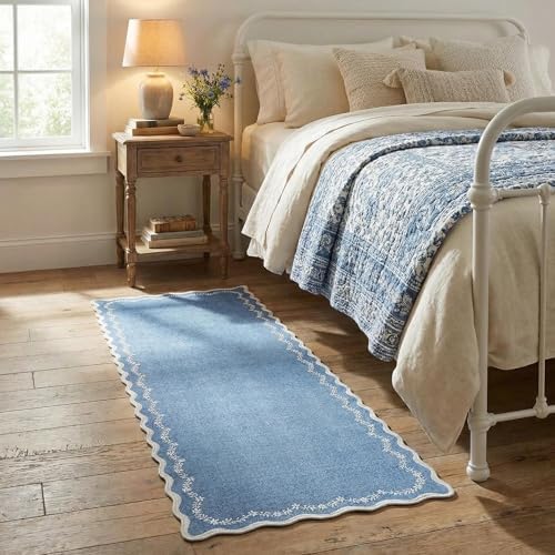 GarveeHome 2x6 Scalloped Washable Runner Rug Non Slip Hallway Kitchen Rug - Image 3