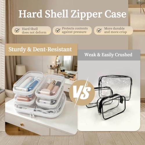 Clear Hard Shell Zipper Case, 5 Pack Diaper Bag Organizing Pouches, Hard - Image 3