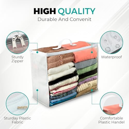 VitalUp Clear Plastic Storage Bags, Durable Zippered Storage Bags - Image 5