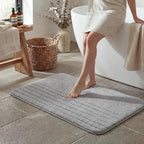 GRANNY SAYS Gray Stripe Bathroom Rug 16" x 24", Non-Slip Bath Mat - Image 4