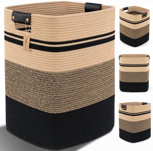 Laundry Hamper, Cotton Rope Laundry Basket by ARATECHOME