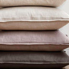 Foindtower Linen Solid Decorative Throw Pillow Covers 24x24 Inch Dusty Pink - Image 5