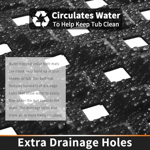 Yimobra Square Shower Mat Non Slip, Super Strong Suction Cups, Machine Washable - Image 3