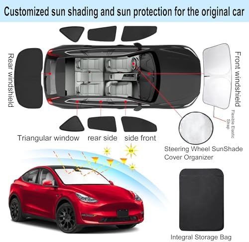 TINGLU Window Shades for Tesla Model Y Juniper 2025 2026 Accessories Car Side - Image 3