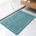 Chenille Bathroom Rug 24"x36" Aqua, Non-Slip Plush Bath Mat by Kildoss