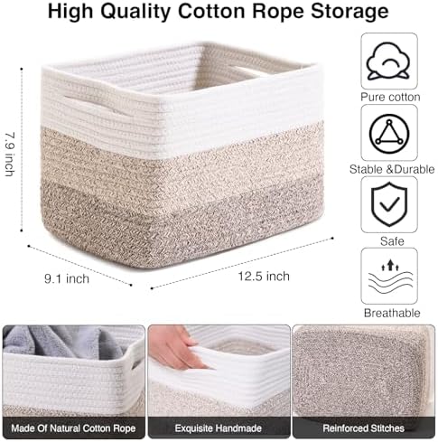 ICERZCZ Shelf Baskets for Organizing, Storage Baskets for Shelves, Woven - Image 3