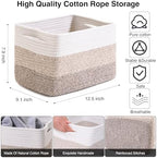ICERZCZ Shelf Baskets for Organizing, Storage Baskets for Shelves, Woven - Image 3