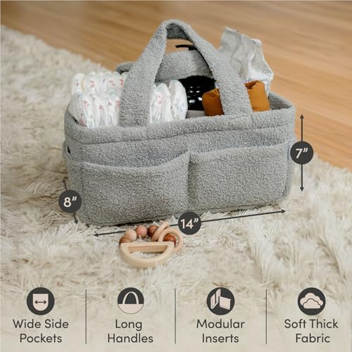 PUTSKA Baby Diaper Caddy Organizer, Nursery Fleece Basket - Image 4