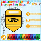 12 Pack Crayon Chair Pockets for Classrooms 17x18 Inch Seat Sacks - Image 2