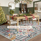Lahome Christmas Rugs 8x10 Living Room Decor, Washable Area Rugs - Image 3