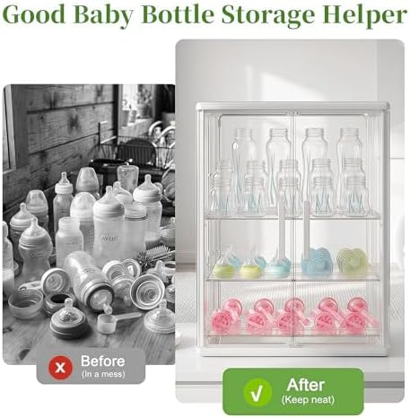Reinforced Baby Bottle Organizer 3 Tier Baby Bottle Storage Organizer Clear - Image 7