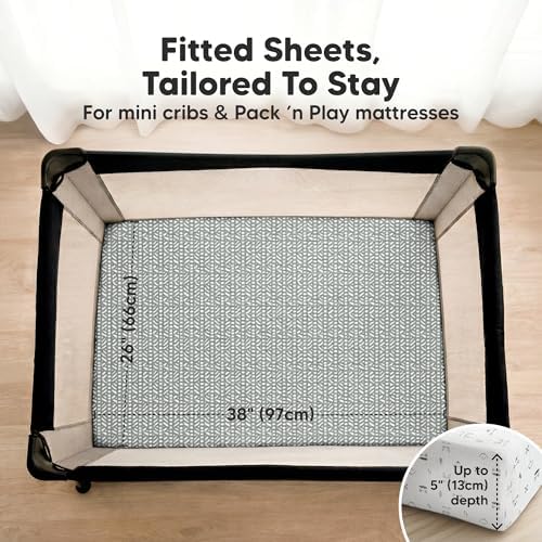 2-Pack Muslin Mini Crib Sheets for Boys, 38x26 Fitted Sheet - Image 3