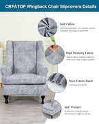 CRFATOP Wingback Chair Covers Stretch Armchair Slipcovers - Image 2