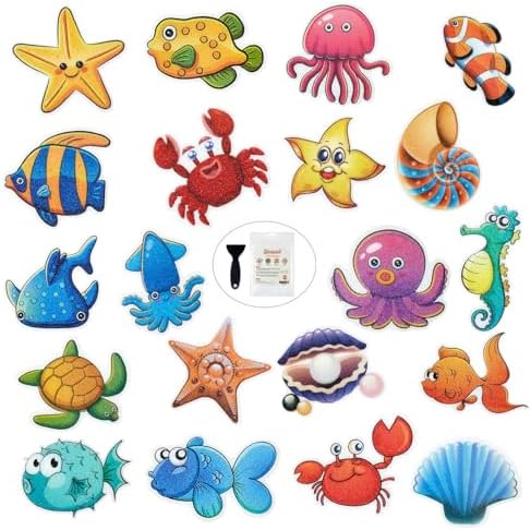 Secopad 20PCS Sea Cartoon Fish Non Slip Bathtub Stickers by Secopad