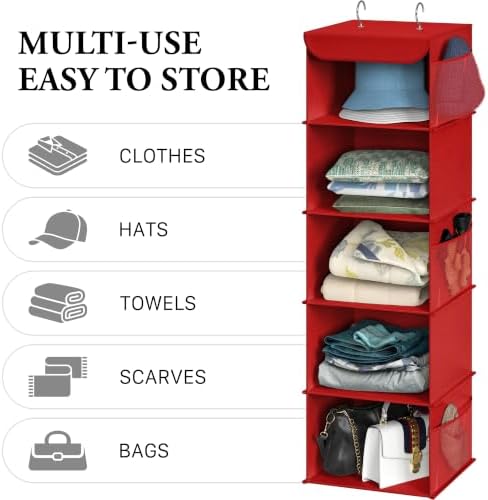Simple Houseware 5 Shelf Hanging Closet Organizer - Image 5