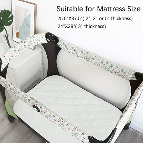 Biloban Pack n Play Sheets and Waterproof Mattress Protector, Breathable - Image 2