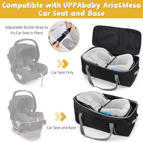 Car Seat Travel Bag with Wheels Compatible with UPPAbaby Aria and Mesa - Image 2