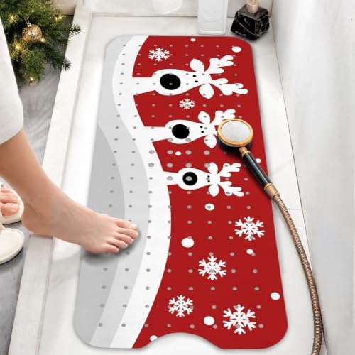 Bathtub Mat Non Slip, Christmas Deer Extra Long Bath tub Mat Shower Floor Mat - Image 6