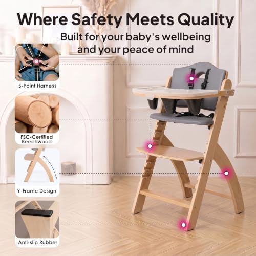Abiie Beyond Junior Convertible Wooden High Chair - Image 6