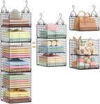 6 Tier Hanging Closet Organizers and Storage Stackable Hanging Closet Shelves by Yuyetuyo