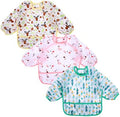 Accmor 3 Pack Long Sleeve Bibs, Baby Smock Waterproof Sleeved Bib Smock by Accmor
