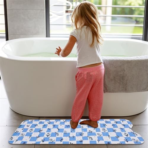 Bathtub Mat Non Slip 40x16 Inch Extra Long Bath Mat, Rustic Flowers Design - Image 5