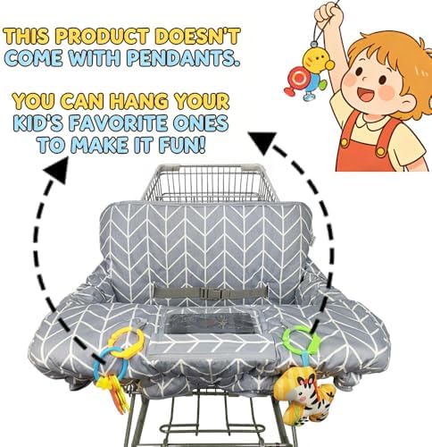 Shopping Cart Cover for Baby ICOPUCA Cotton High Chair Cover, Reversible - Image 4