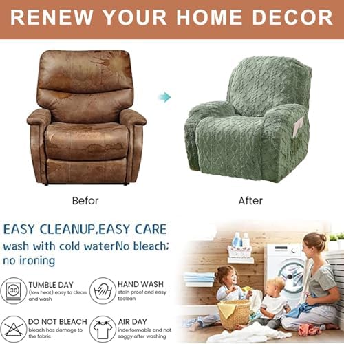 Recliner Chair Covers 4-Pieces Recliner Slipcovers Lazy Boy Chair Covers - Image 6