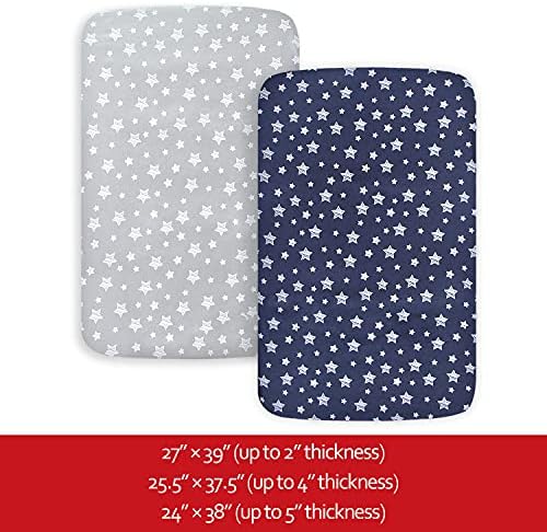 Pack and Play Sheets Boy, Mini Crib Sheets, Stretchy Playard Fitted Sheet - Image 5