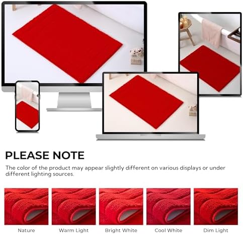 GRANNY SAYS Red Bathroom Rug 20" x 32", Non-Slip Microfiber Bath Mat - Image 3